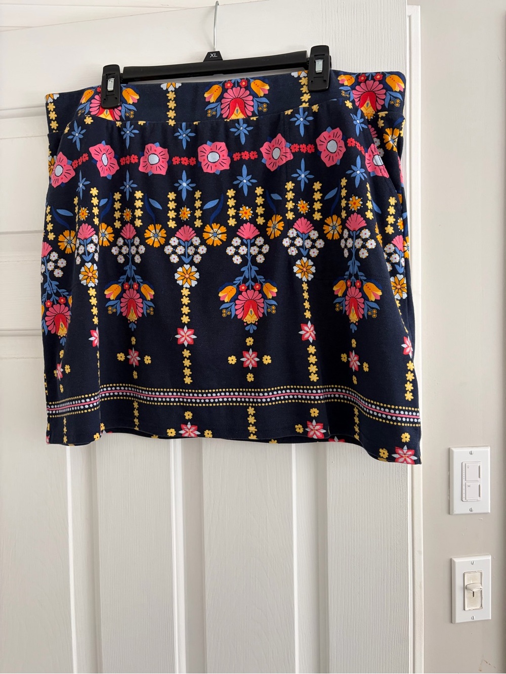 croft & barrow Navy Floral Swim Sarong with Pink, Yellow & Blue Accents